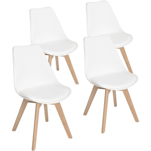 Chaises scandinaves blanches.