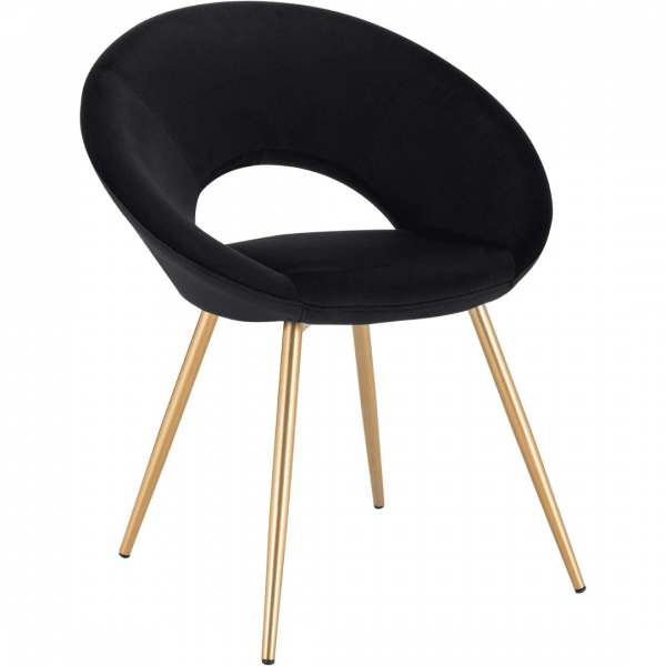 Chaise velours noir.