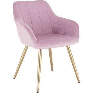 Chaise velours rose.