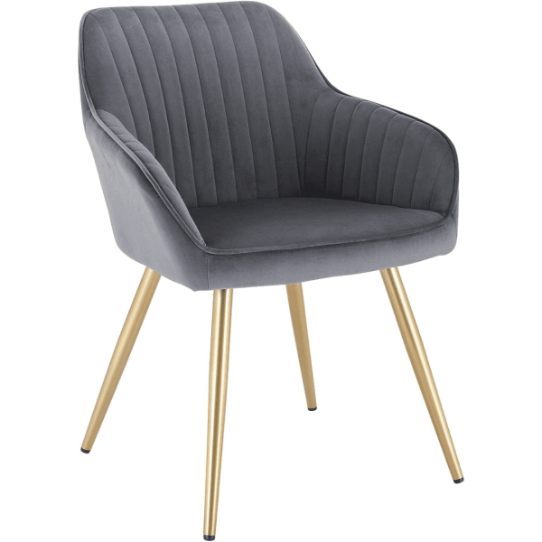 Fauteuil velours gris.