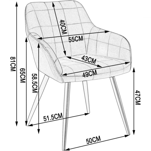 Chaise cuir marron dimensions
