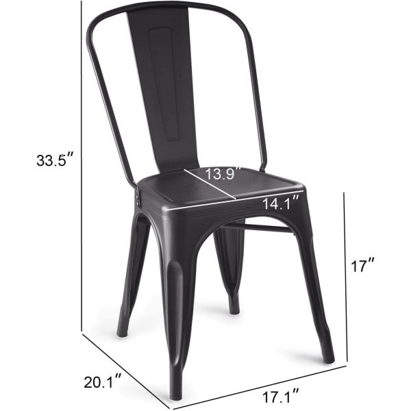 Chaise metal noir dimensions