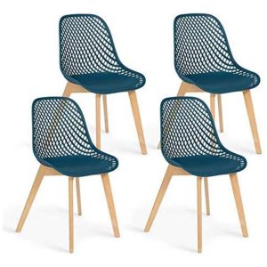 Chaise scandinave bleu canard