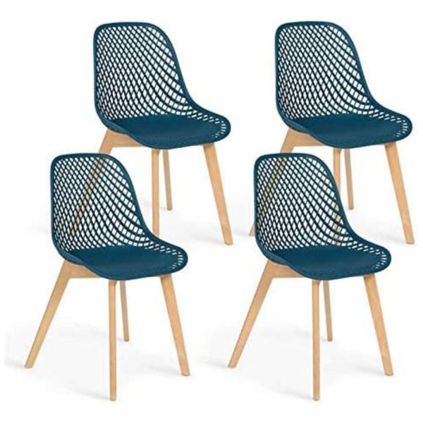 Chaise scandinave bleu canard