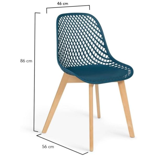 Chaise scandinave bleu canard dimensions