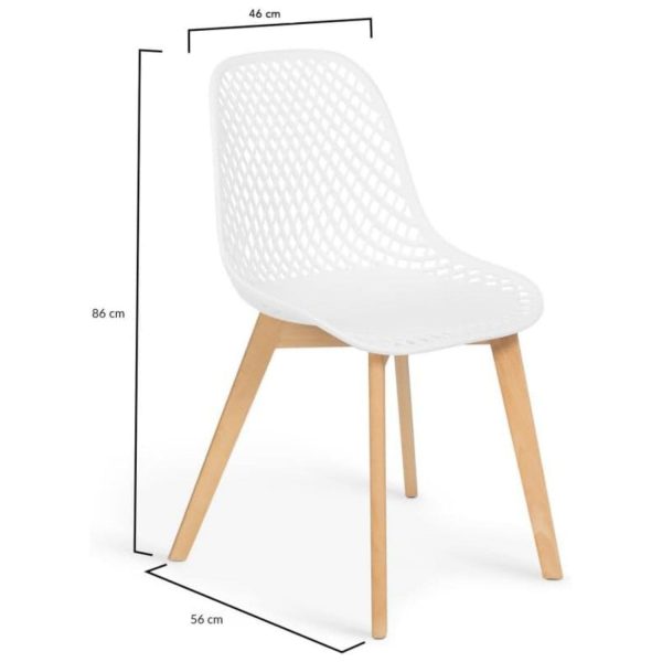 Chaises blanches scandinaves dimensions